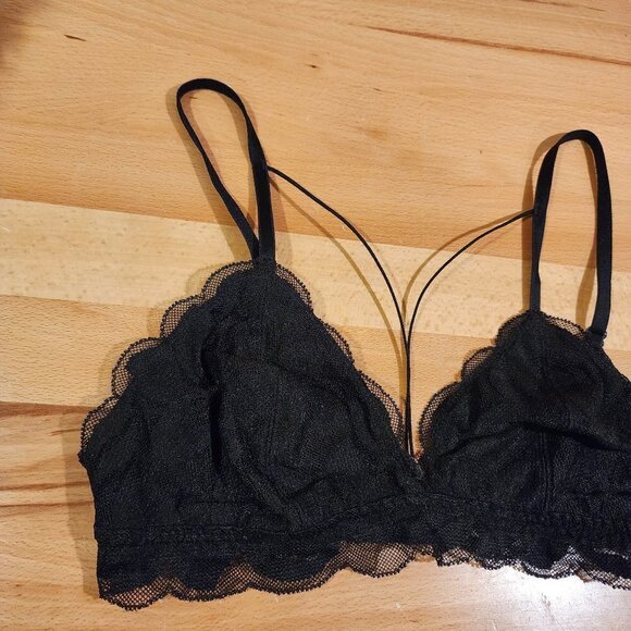 PINK Victoria's Secret Lace Triangle Cage Bralette Lightweight Scalloped sz SM - Picture 2 of 12